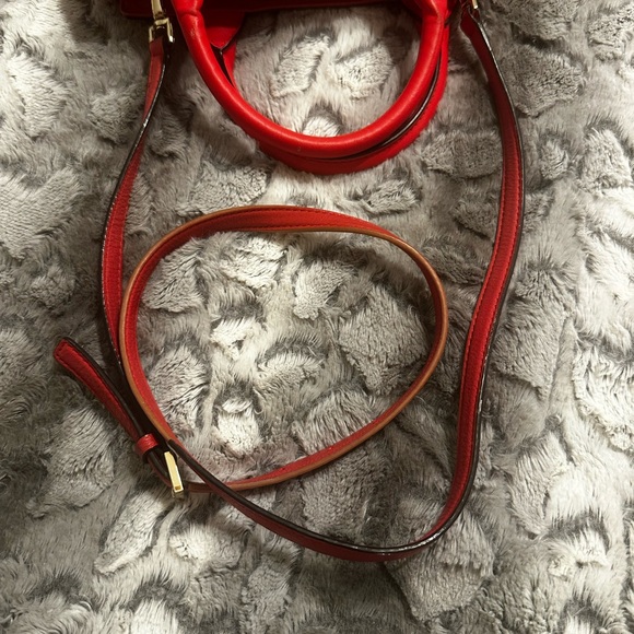 Kate Spade Red Satchel with Woven Design. USED condition. See pictures. - Picture 3 of 6